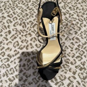 Jimmy Choo Elegant Black and Gold Heels